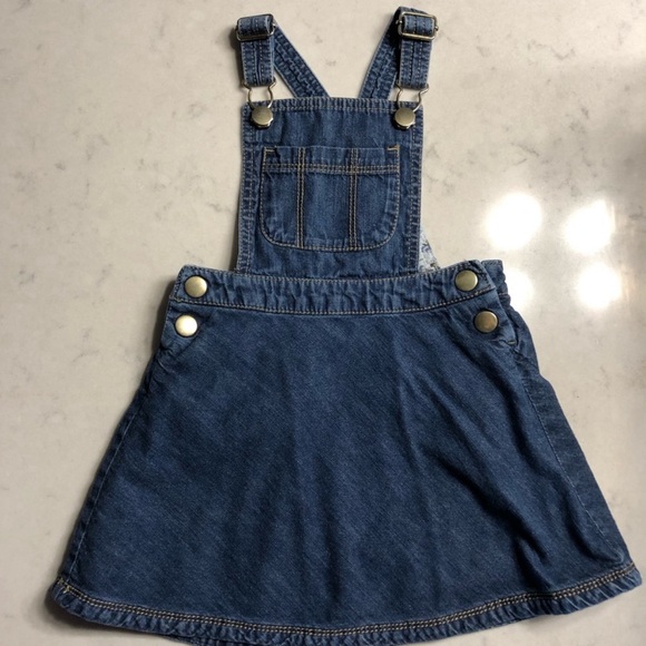 Next UK Blue Denim Overalls Dress, 1.5 - 2 years - Picture 1 of 6